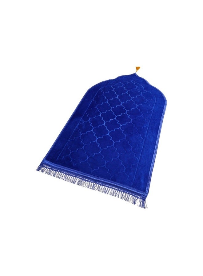 سجادة صلاة إسلامية فاخرة من المخمل المنقوش المقاوم للانزلاق - سجادة سجدة سميكة مبطنة للرجال والنساء، طقم متعدد الألوان من 4 قطع - هدية مثالية للعيد ورمضان - Image 4